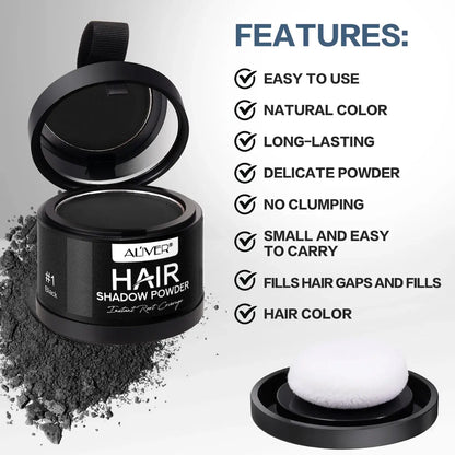 HairElan Instant Hair Shadow Powder – Root Concealer for Hair, Beard & Brows
